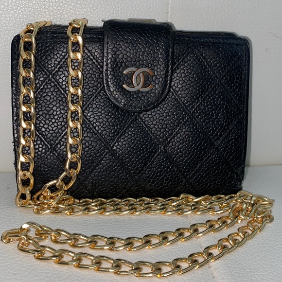 CHANEL Handbags - Authentic CHANEL Caviar Quilted CC Logo Wallet